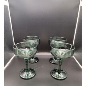 MCM Style Coupe Glasses Green Barware Margarita‎ Cocktail Wine